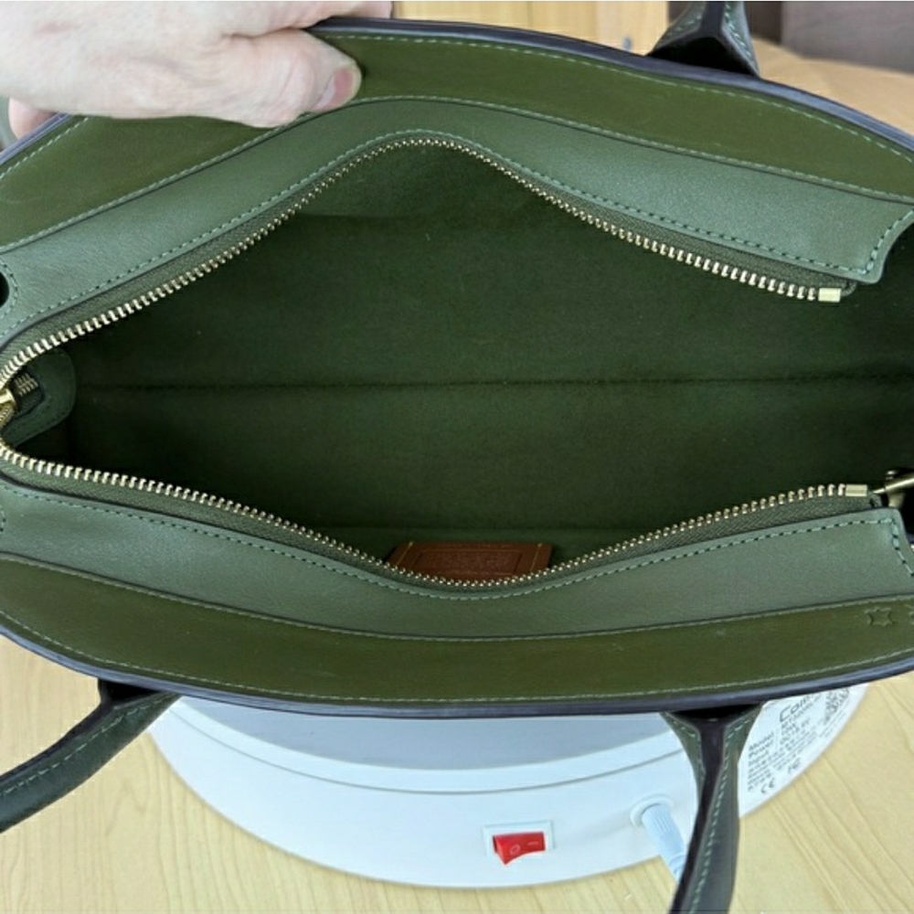 Coach Olive Green Leather Empire Carry All Shoulder Bag (NWOT) - Picture 12 of 16
